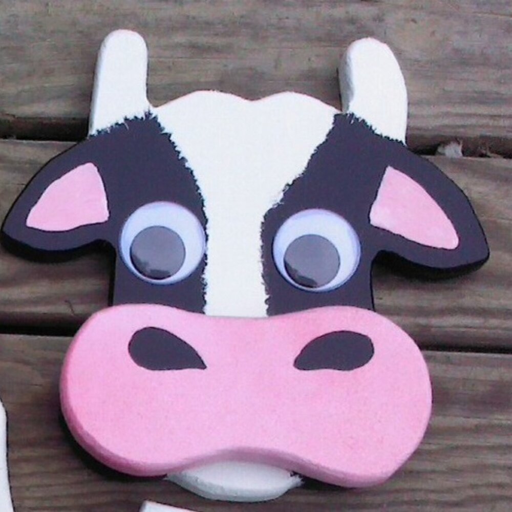 NEW Cow Mailbox Wooden Cattle Postal Mail Box - Picture 2 of 3